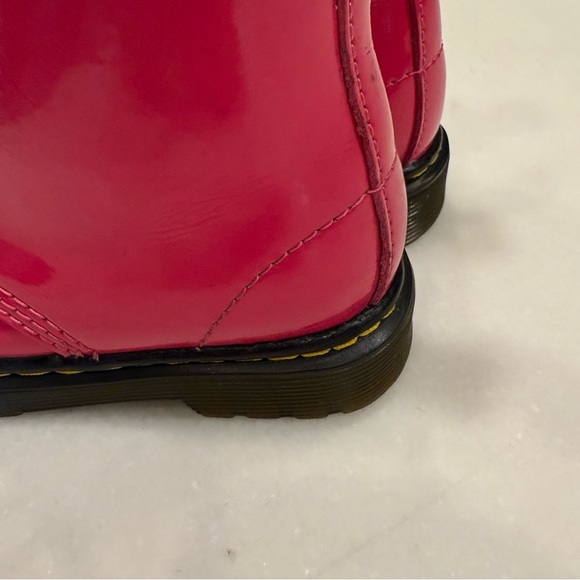 Dr. Martens Hot Pink Girls 1460 T Pink Lace Up Boots Size 8 Side Zipper - Picture 7 of 13